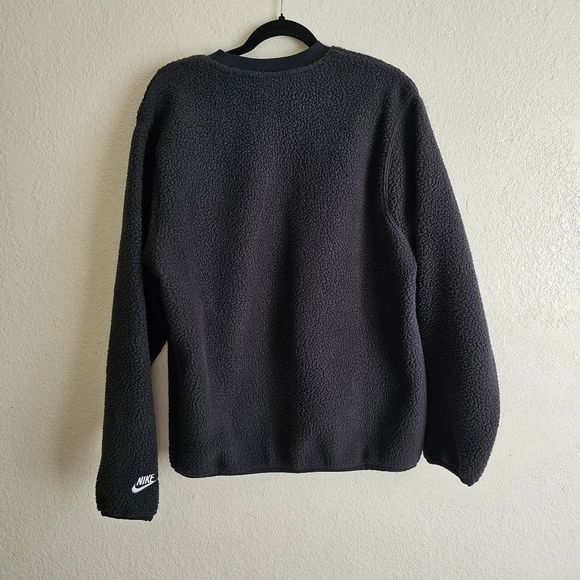 Nike Sportswear Essential Sherpa Sweatshirt Men's M Black White DD5017-010 NSW - Picture 15 of 16
